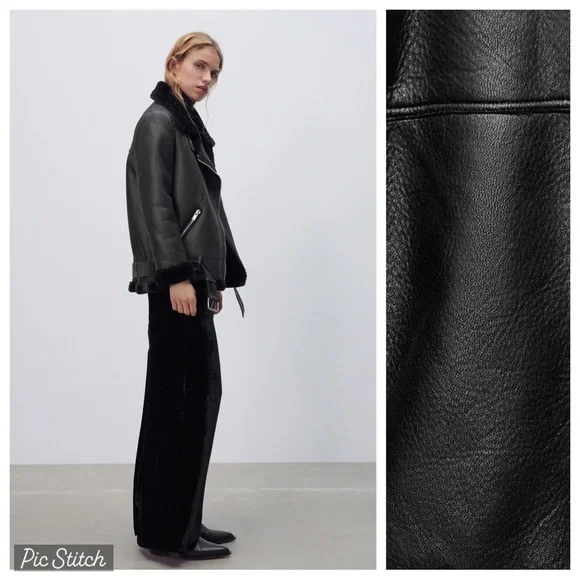 NWOT. Zara Black Double-Faced Jacket. Size S.